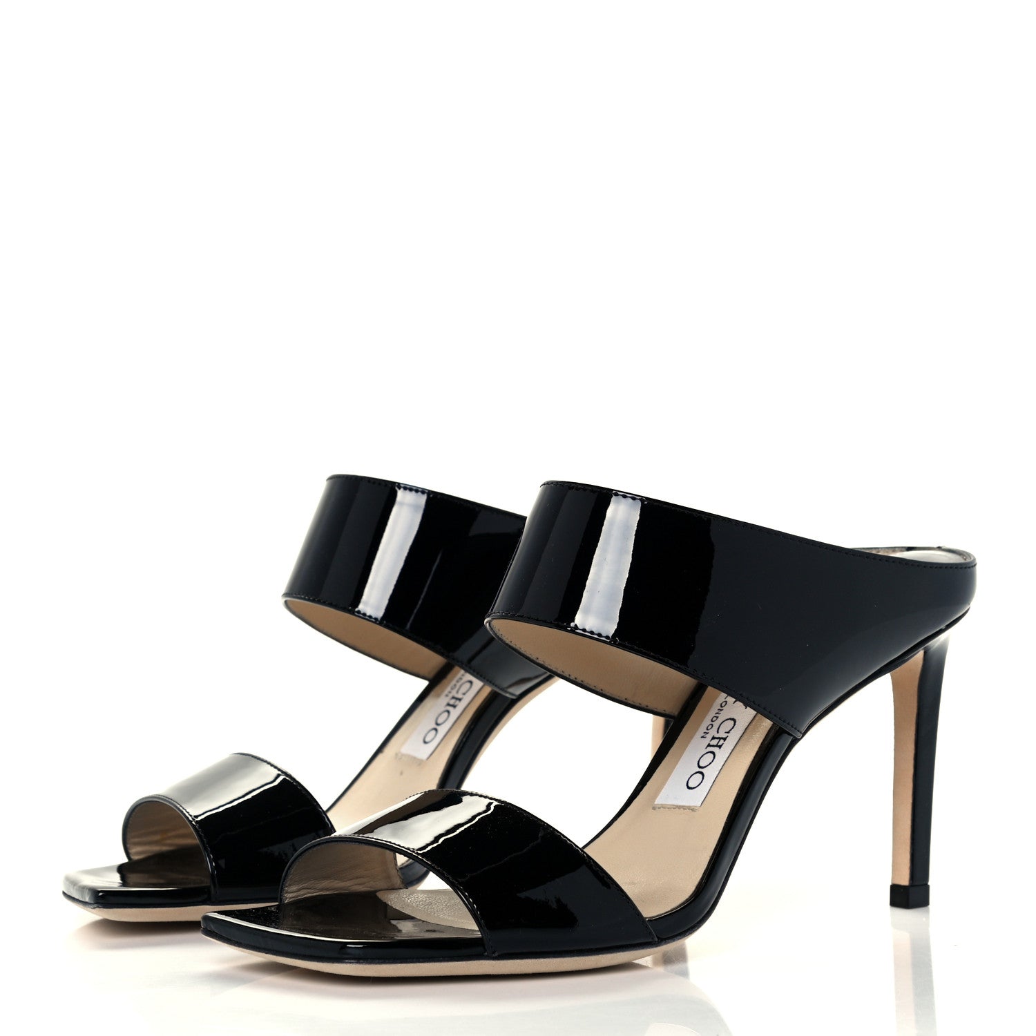Jimmy Choo Patent Calfskin Sandals 36 Black 2 of 9