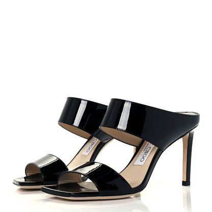Jimmy Choo Patent Calfskin Sandals 36 Black 2 of 9