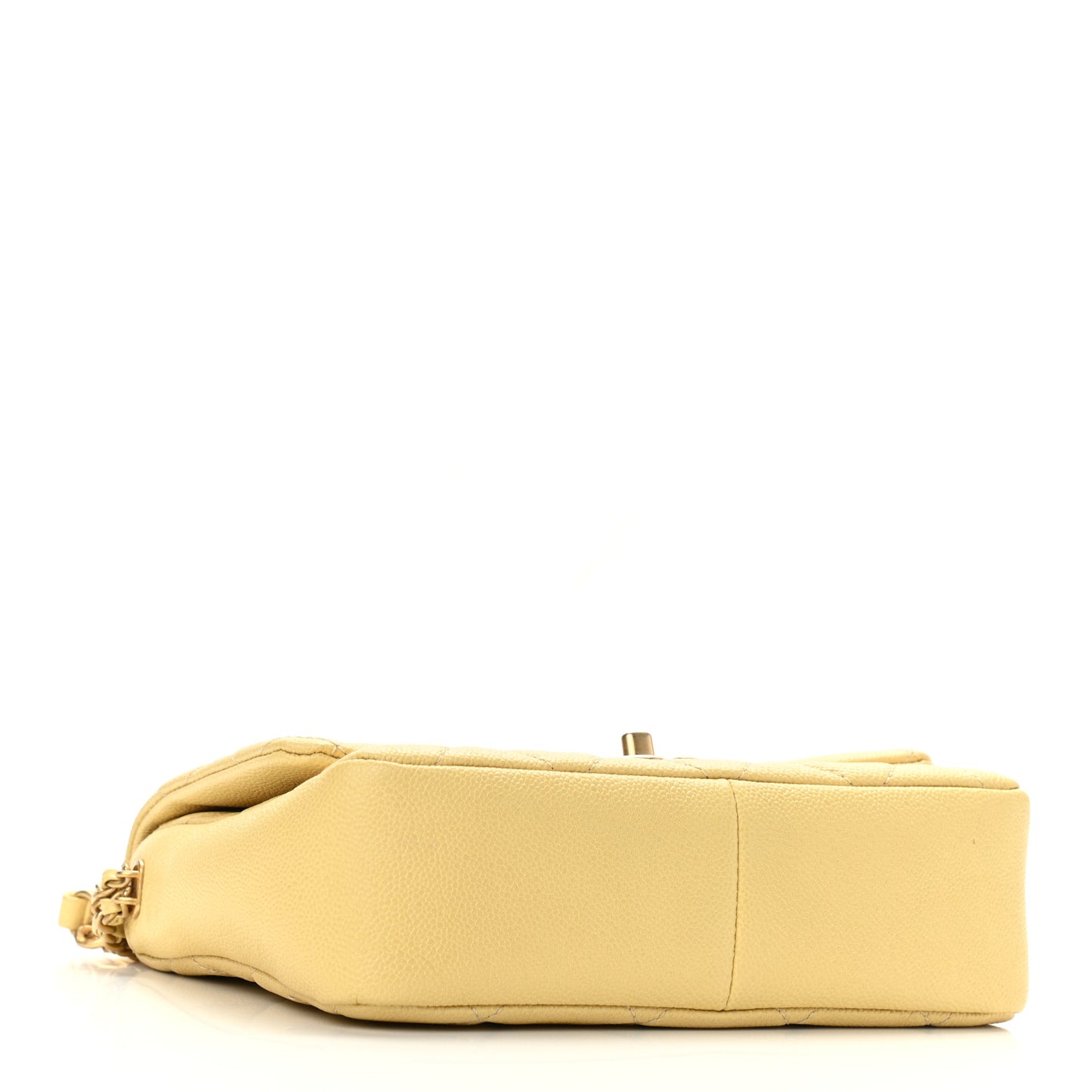 Shiny Caviar Quilted Small Chain Melody Flap Yellow