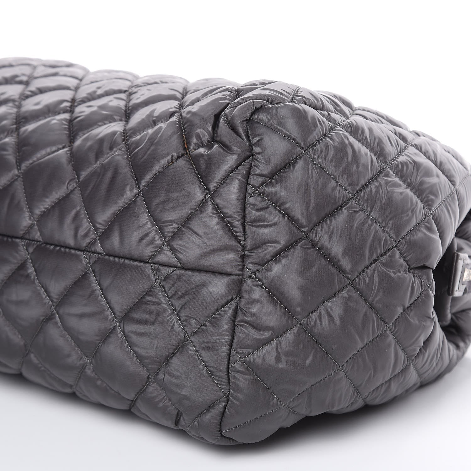 Chanel Nylon Quilted Coco Cocoon Bowler Grey 10 of 11
