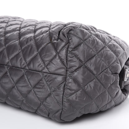 Chanel Nylon Quilted Coco Cocoon Bowler Grey 10 of 11