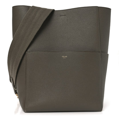 Celine Soft Grained Calfskin Sangle Bucket Bag Taupe 1 of 9