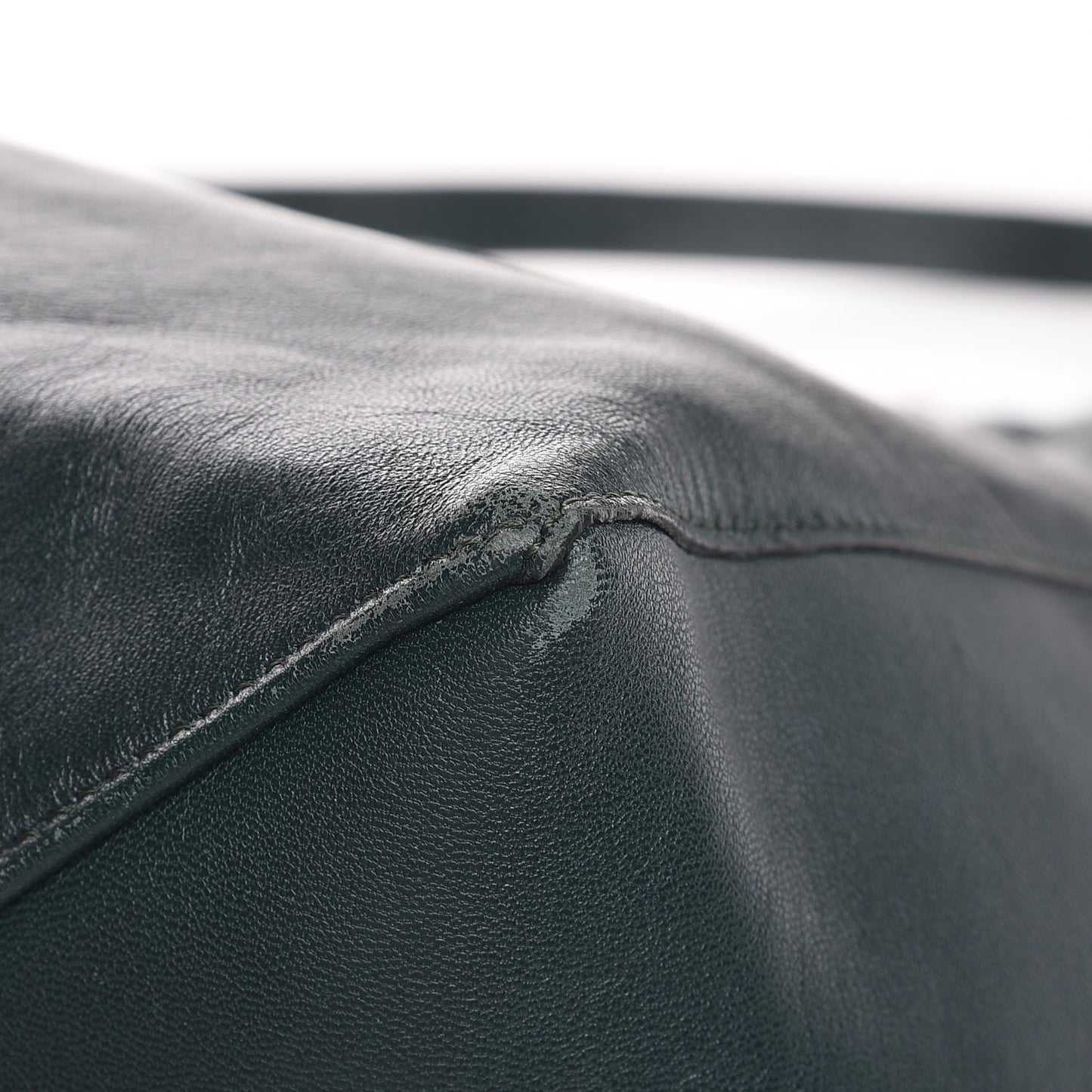 Lambskin Horizontal Cabas Bottle Green