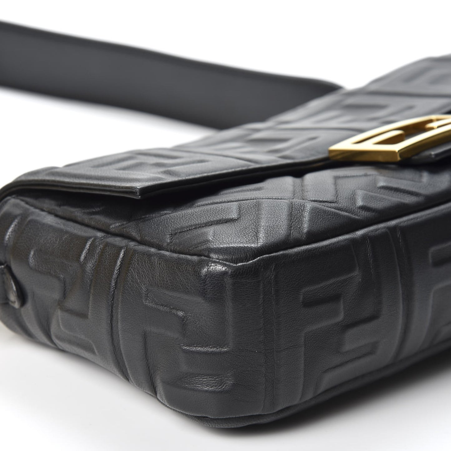Nappa FF 1974 Embossed Baguette Black