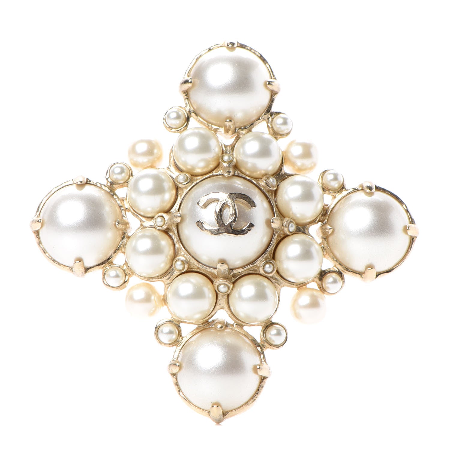 Chanel Pearl CC Brooch Gold 1 of 5