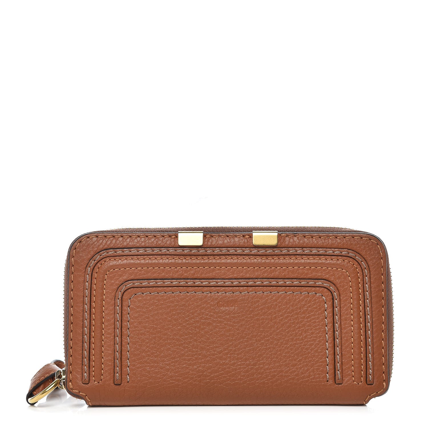 Chloe Grained Calfskin Marcie Long Zip Around Wallet Tan 1 of 9