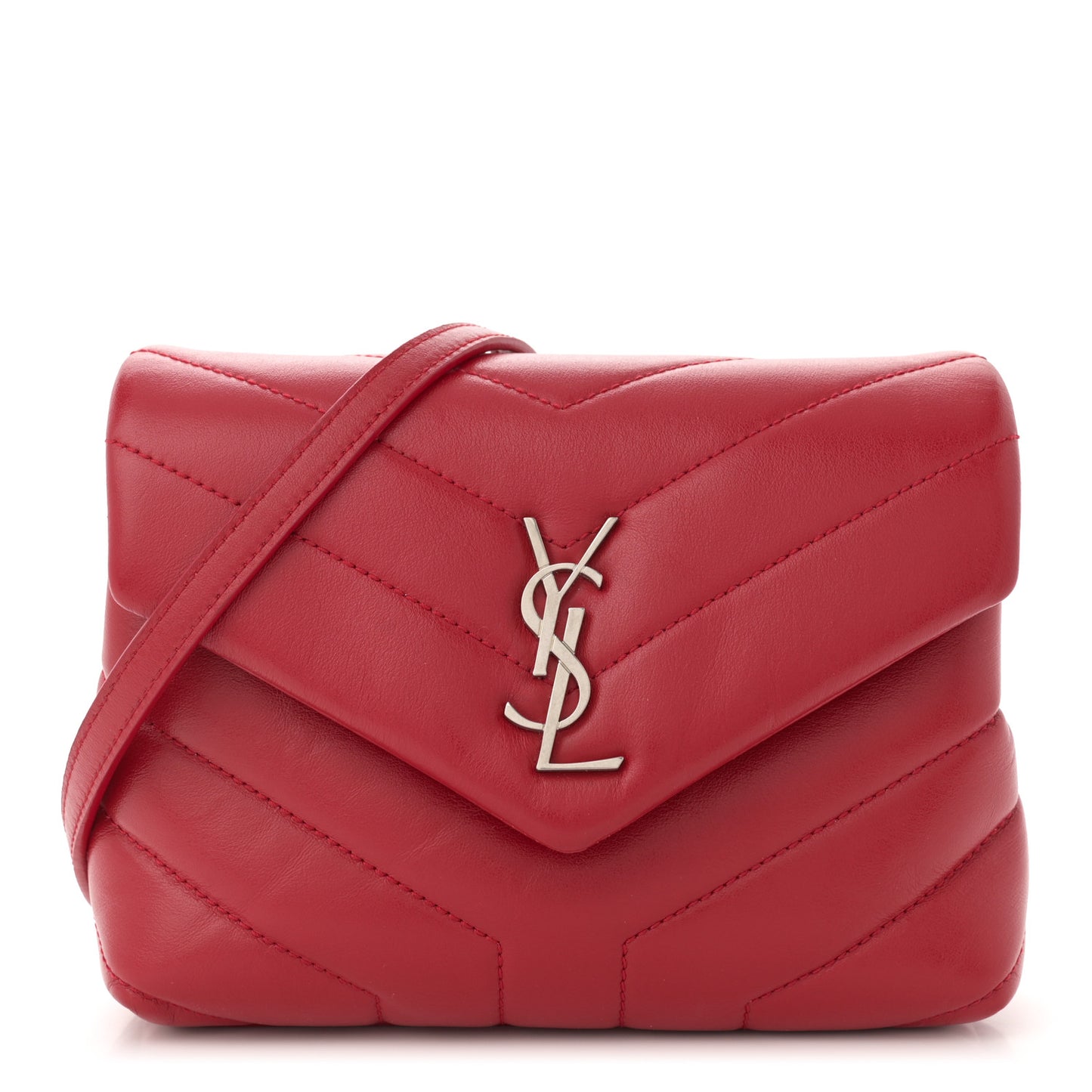 Calfskin Y Quilted Monogram Toy Loulou Crossbody Bag Rouge Eros