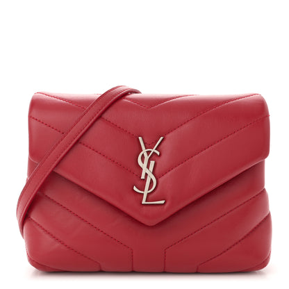 Saint Laurent Calfskin Y Quilted Monogram Toy Loulou Crossbody Bag Rouge Eros 1 of 13
