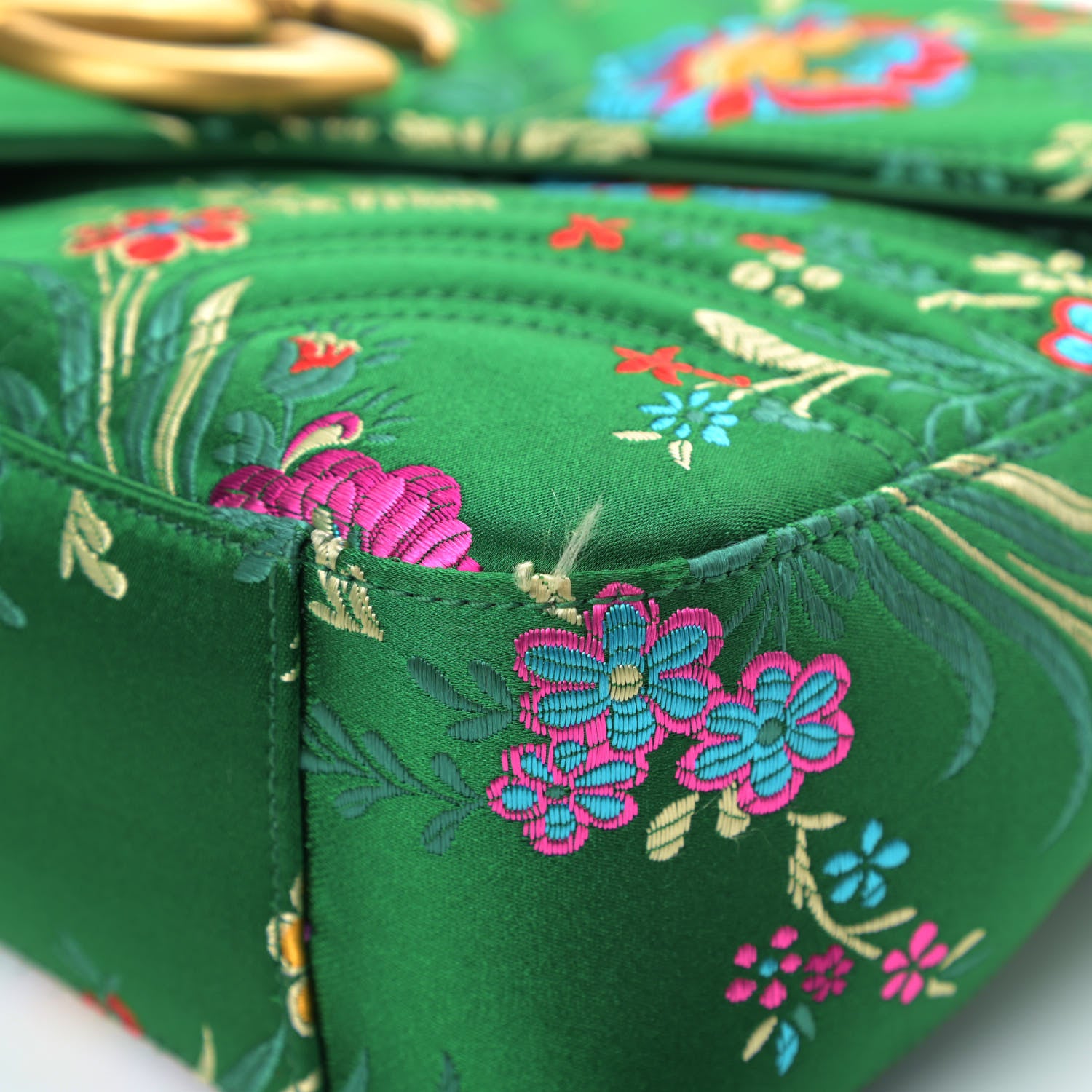 Gucci Jacquard Matelasse Floral Medium GG Marmont Shoulder Bag Green 13 of 13