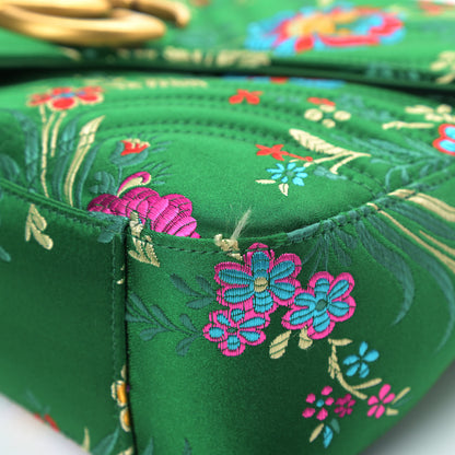 Gucci Jacquard Matelasse Floral Medium GG Marmont Shoulder Bag Green 13 of 13