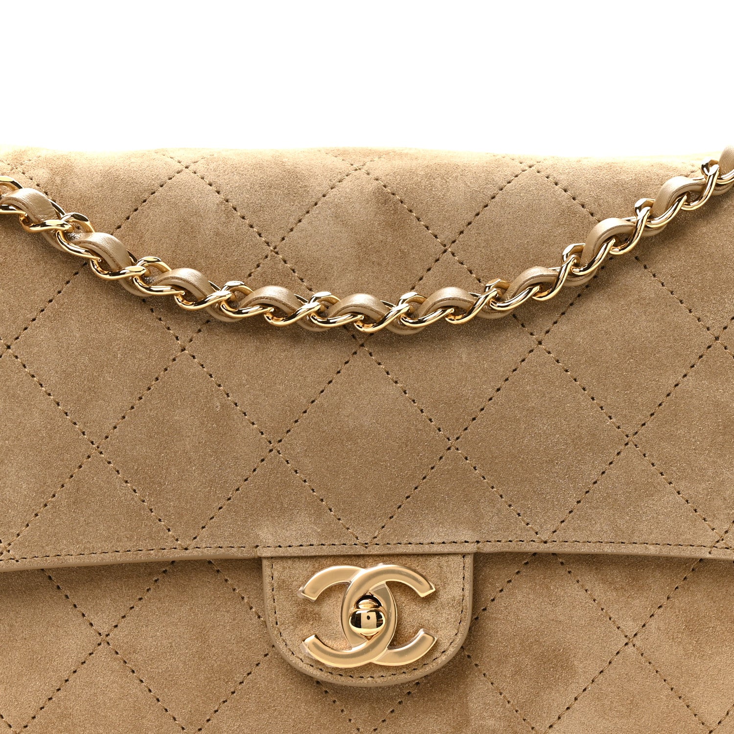 Chanel Suede Calfskin Small Souplissimo Maxi Flap Dark Beige 8 of 11