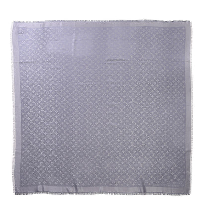 Louis Vuitton Silk Lurex Wool Monogram Shine Shawl Charcoal Grey 1 of 6