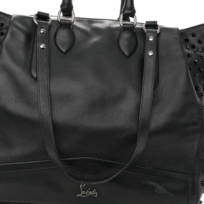 Christian Louboutin CHRISTIAN LOUBOUTIN Calfskin Justine Spikes Tote Black 7 of 16