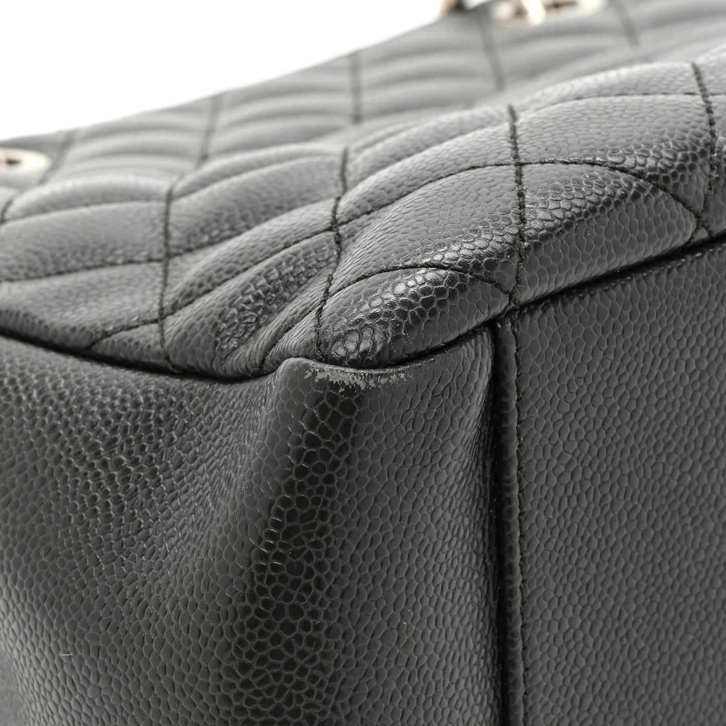 Caviar Quilted Grand Shopping Tote GST Dark Grey