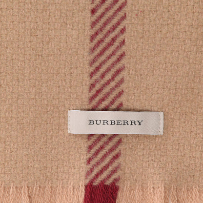 Burberry Cashmere Wool Mega Check Fringe Scarf Camel 5 of 5