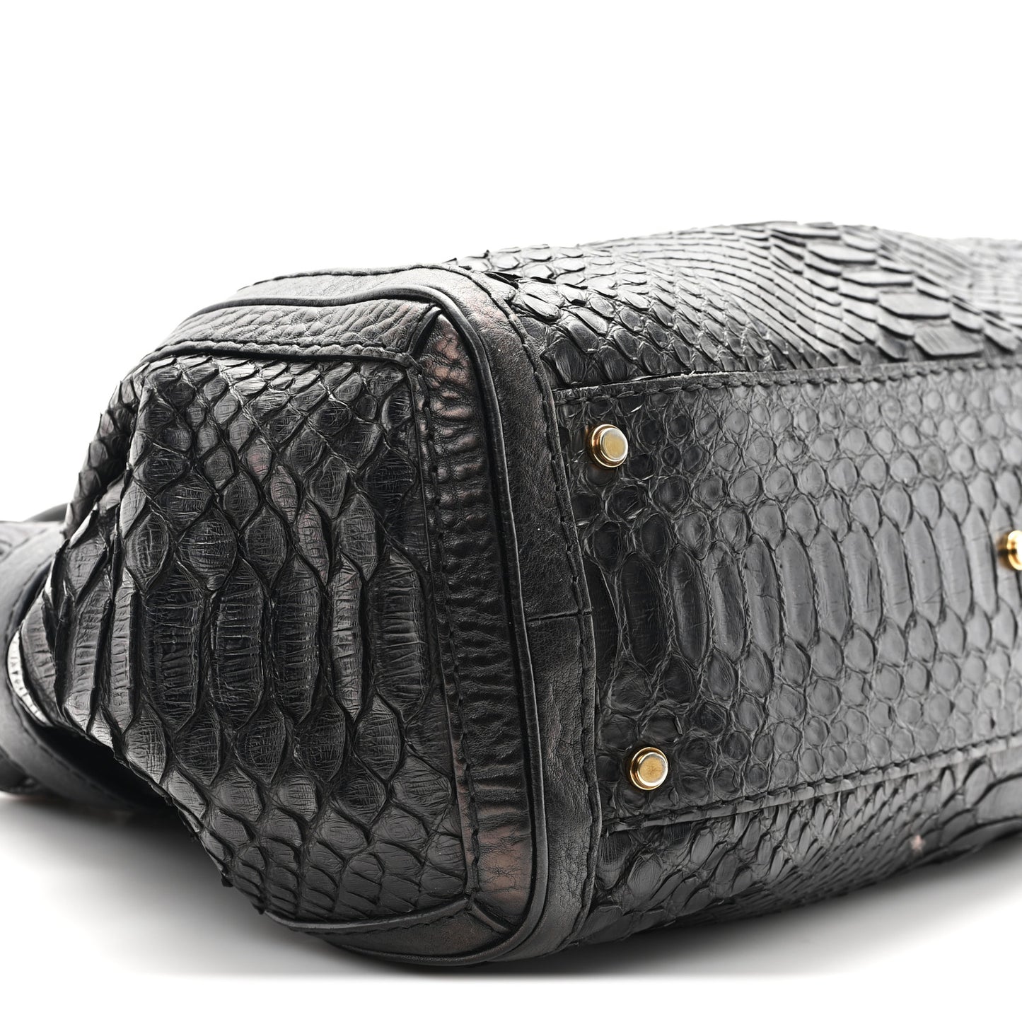 Snakeskin Medium GG Running Tote Black