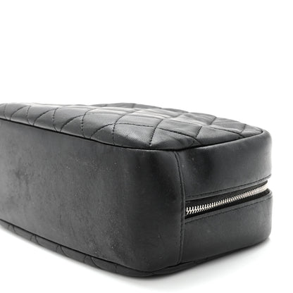 Chanel Lambskin Quilted Medium Curvy Pouch Cosmetic Case Black 11 of 12