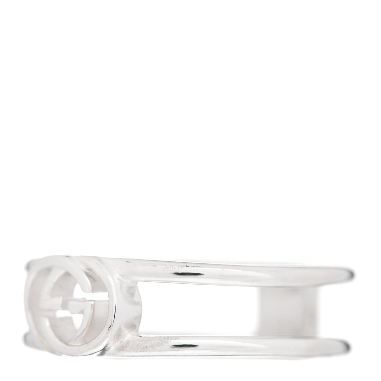 Gucci Sterling Silver 6mm Interlocking G Open Band Ring 54 7 3 of 5