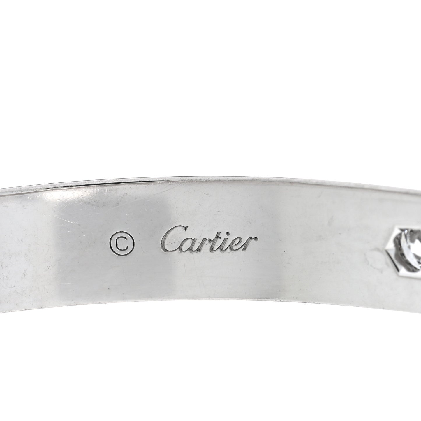 18K White Gold 4 Diamond Love Bracelet 17