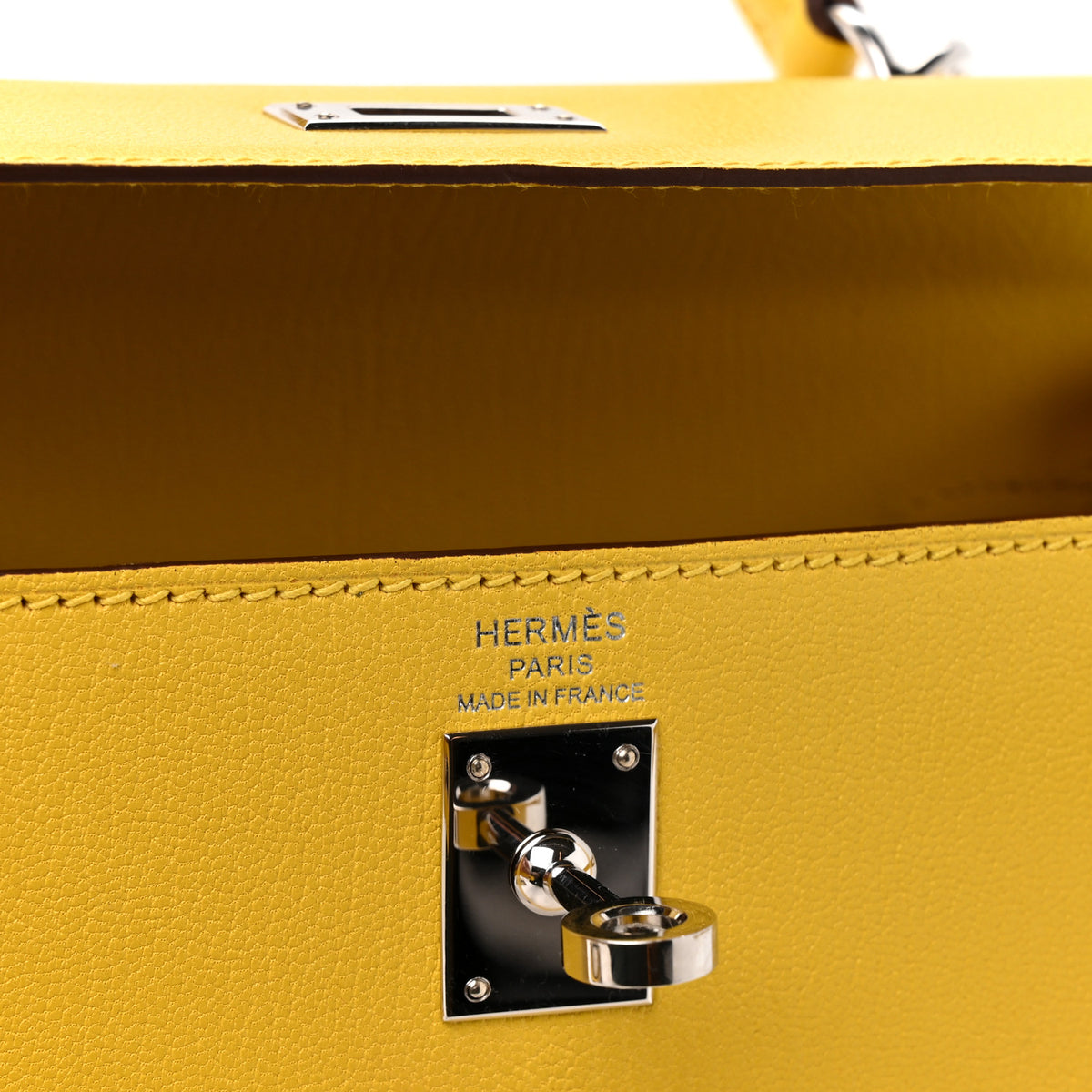 Hermes Chevre Chamkila Kelly Sellier 25  Jaune de Naples 5 of 9