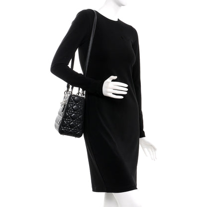 Christian Dior Lambskin Cannage Medium Lady Dior Black 2 of 12