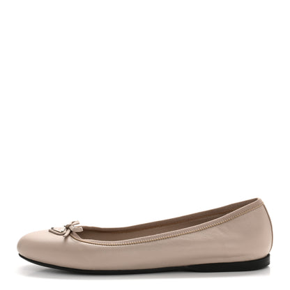 Prada Lambskin Bow Ballerina Flats 37 Nude 1 of 9
