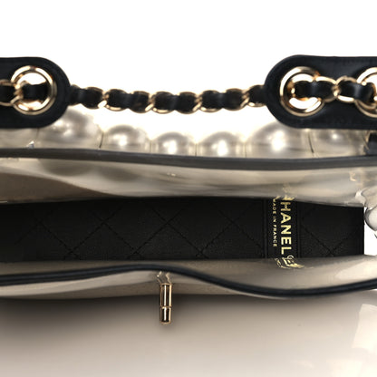 Chanel Lambskin PVC Sand By The Sea Flap With Pearl Strap Black 5 of 9