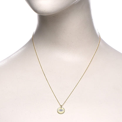 David Yurman 18K Yellow Gold Blue Sapphire Diamond Evil Eye Necklace 2 of 7