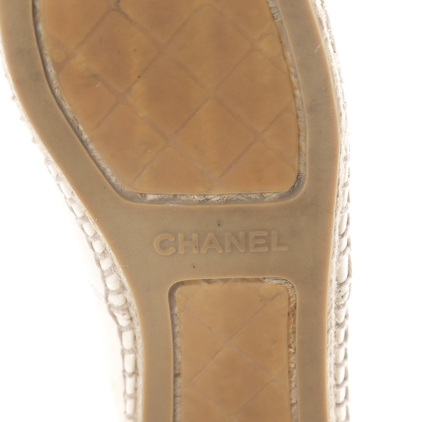 Lambskin CC Espadrilles 39 White Black