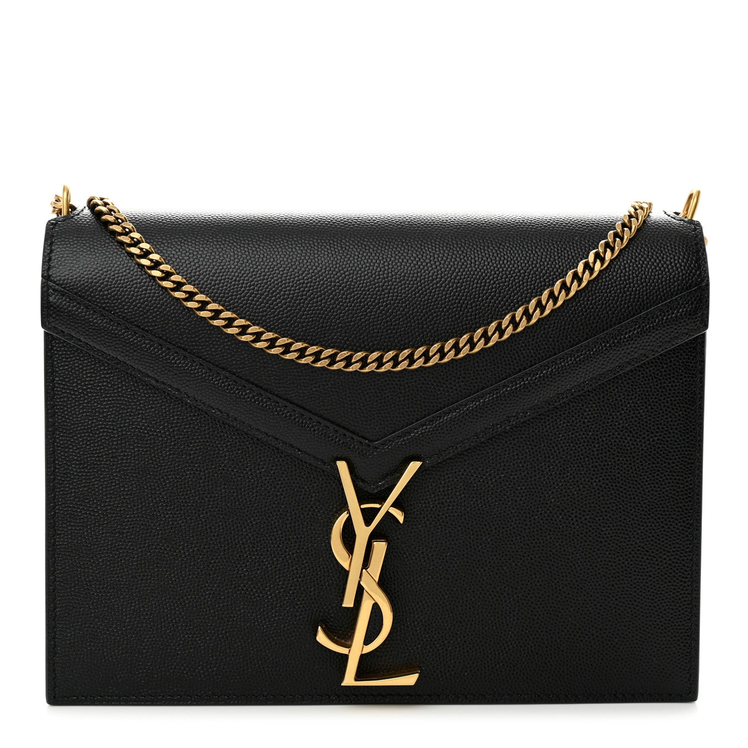 Saint Laurent Grain De Poudre Monogram Cassandra Clasp Bag Black 1 of 10