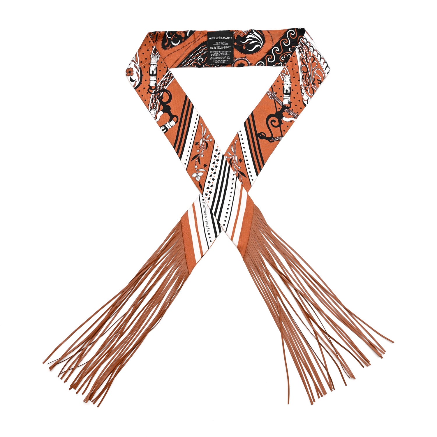 Hermes Silk Festival Des Amazones Bandana Fringed Barenia 1 of 4