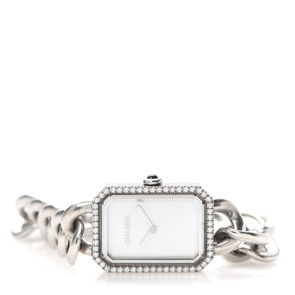 Chanel Stainless Steel Diamond Bezel Mother of Pearl 20mm Chain Premiere Quartz Watch 2 of 5