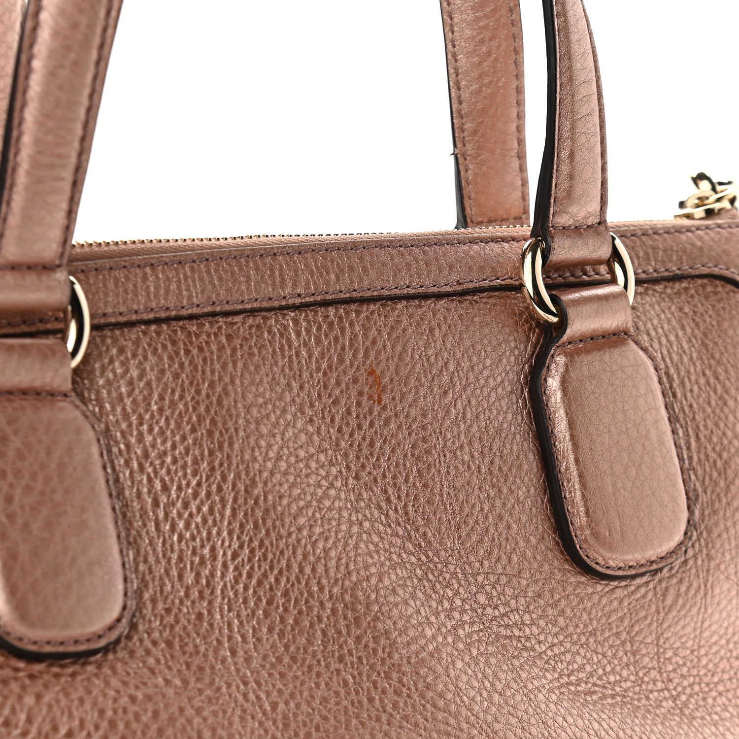 Gucci Metallic Cellarius Calfskin Small Soho Top Handle Satchel Pink 10 of 10