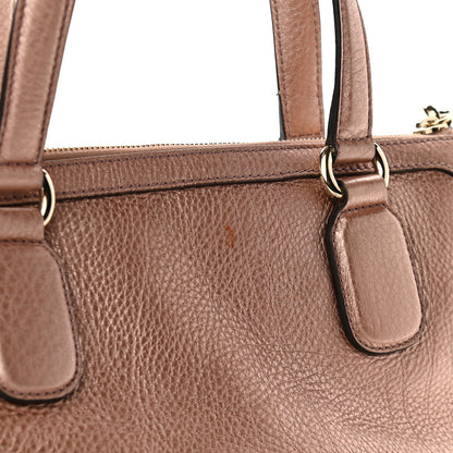 Gucci Metallic Cellarius Calfskin Small Soho Top Handle Satchel Pink 10 of 10