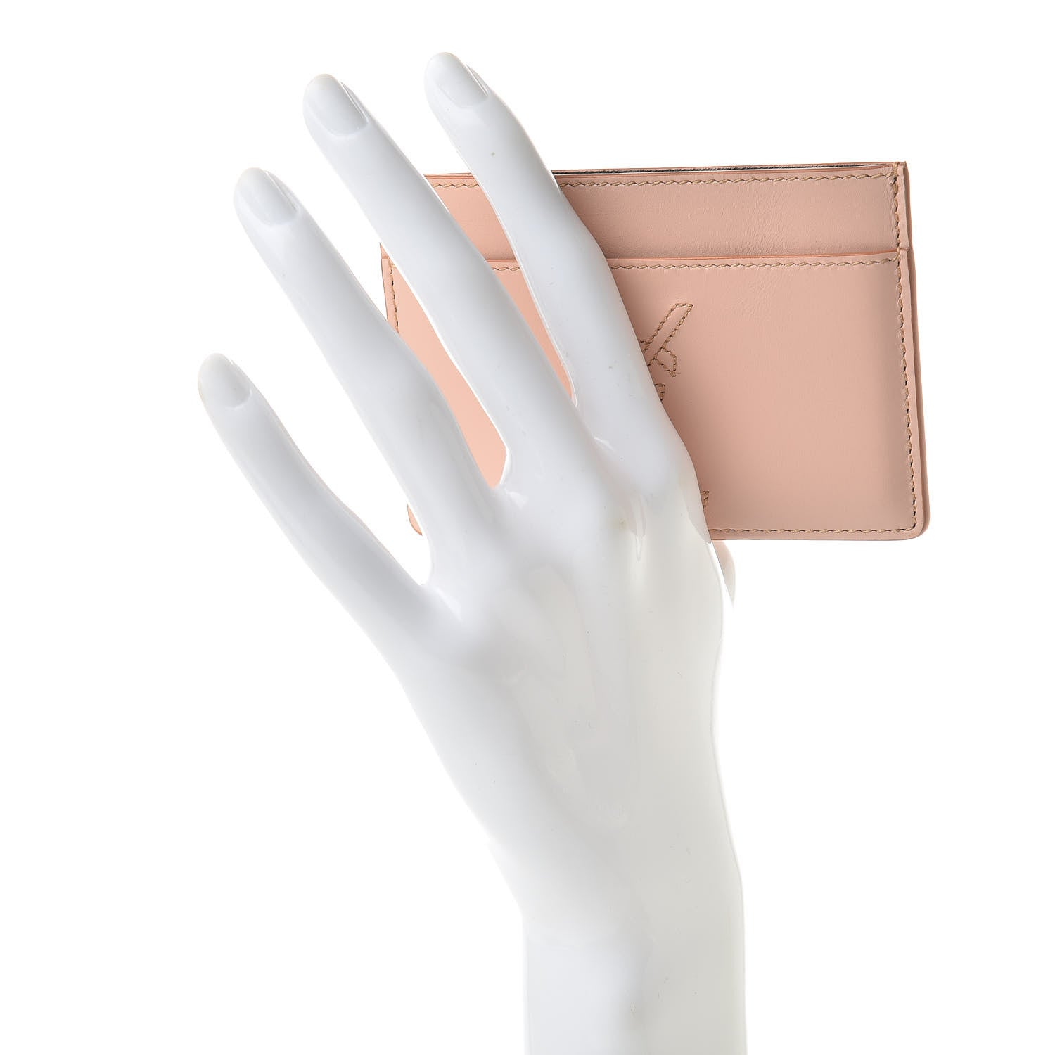 Saint Laurent Calfskin Belle De Jour Card Case Blush 2 of 8