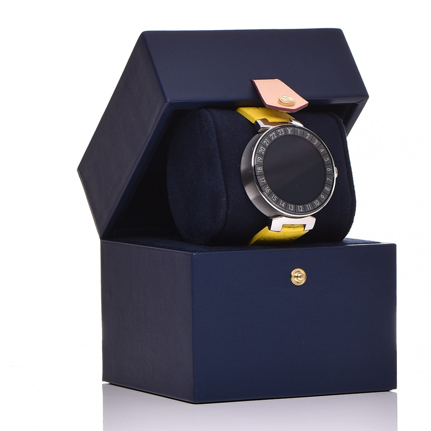 Louis Vuitton Stainless Steel Rubber 42mm Monogram Tambour Horizon Smartwatch Yellow 8 of 8
