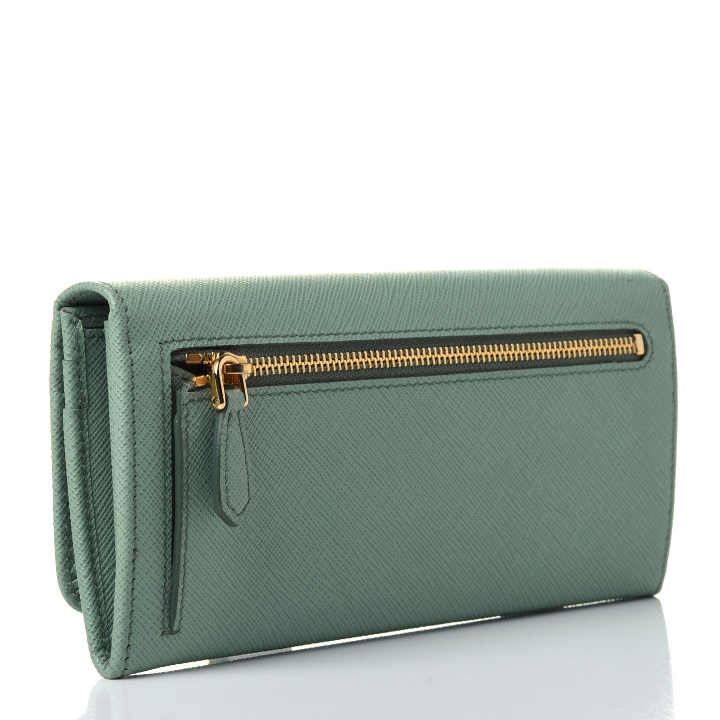 Saffiano Metal Continental Flap Travel Wallet Acquamarina