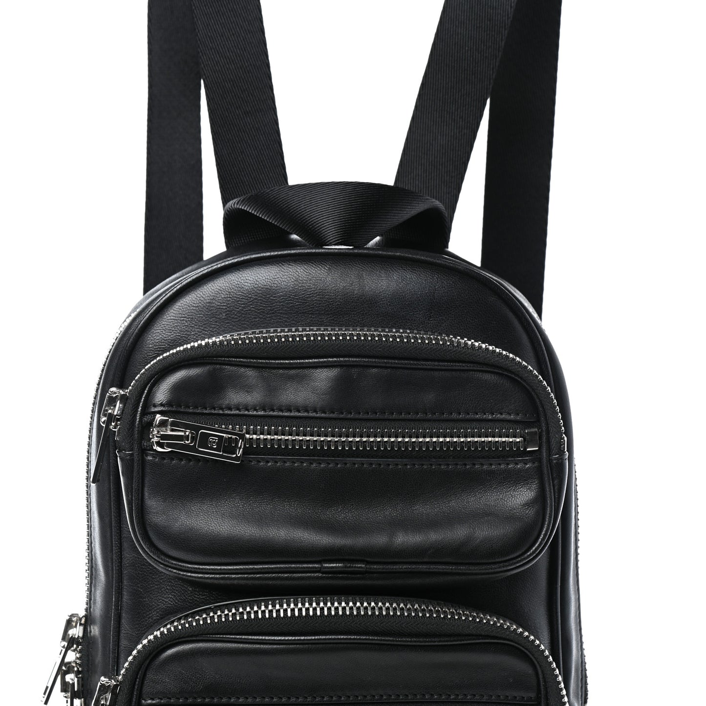 Lambskin Double Zip Backpack Black