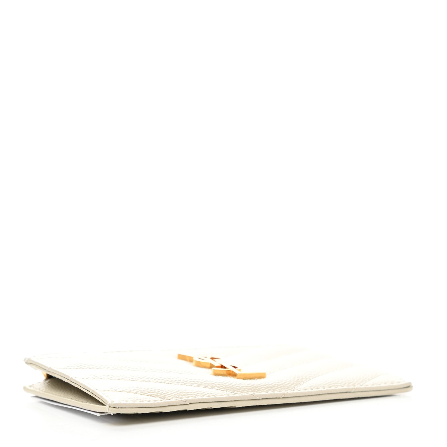 Grain De Poudre Matelasse Chevron Monogram Fragments Zippered Card Case Crema Soft
