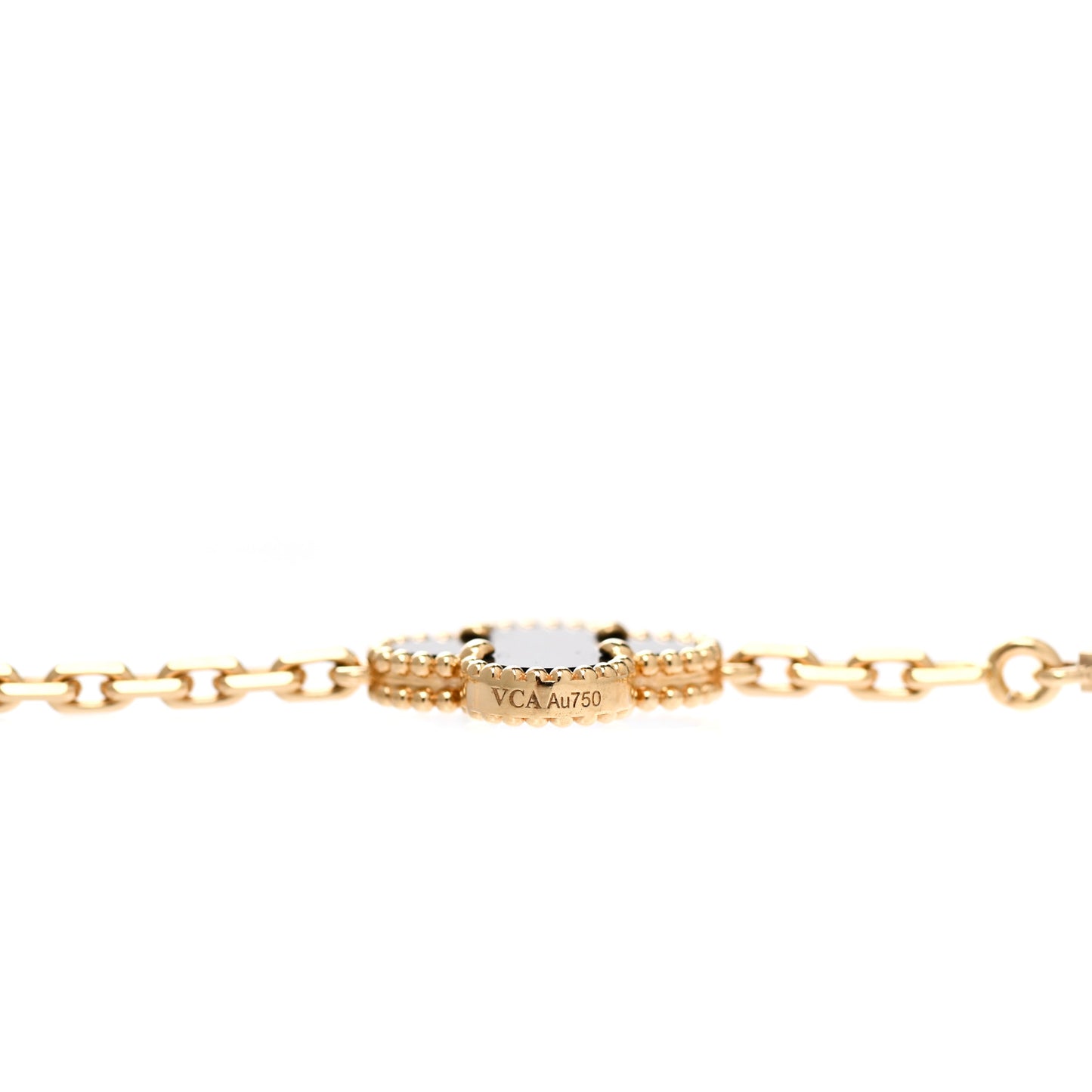 18K Yellow Gold Black Onyx 20 Motifs Vintage Alhambra Necklace