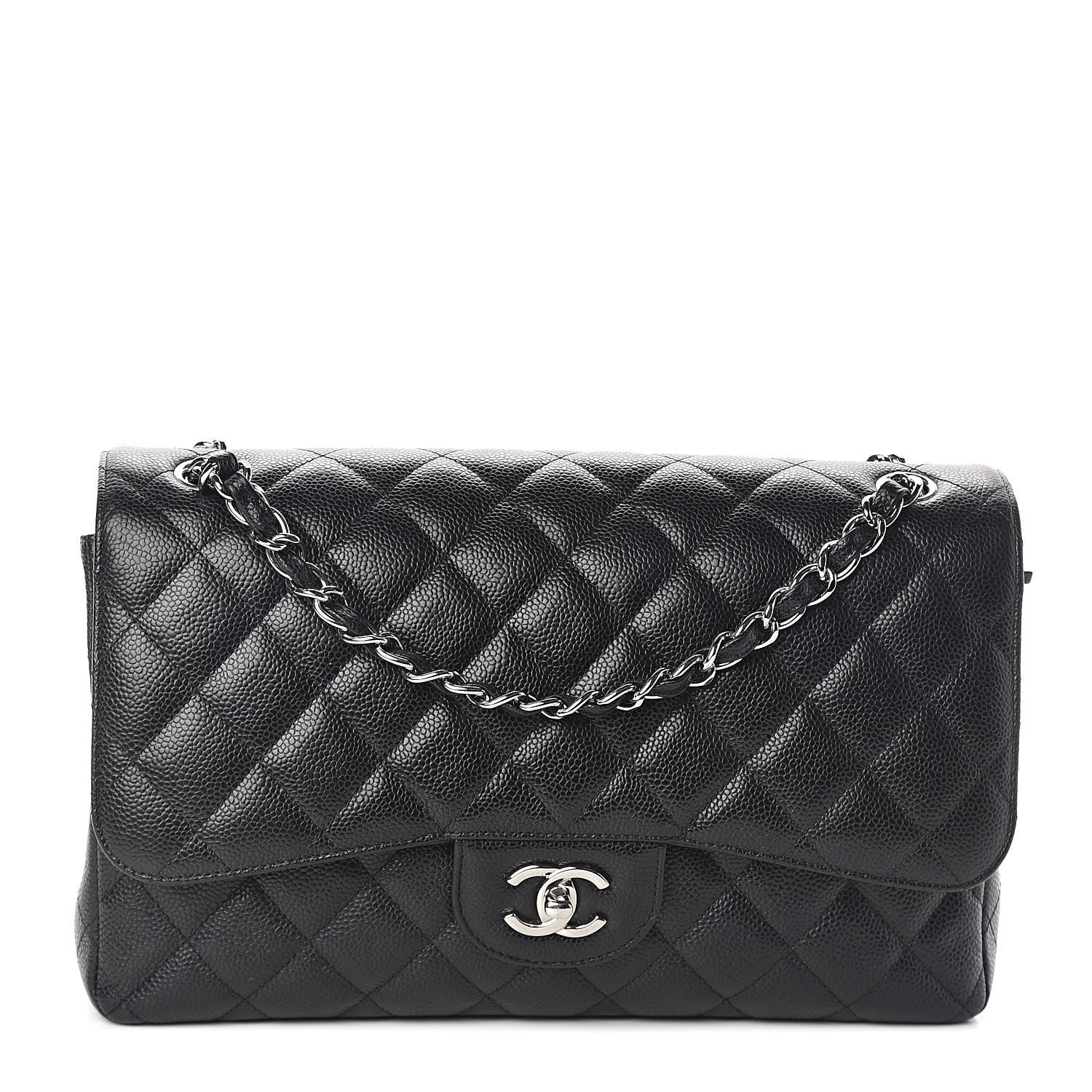 Chanel Caviar Quilted Jumbo Double Flap Black 1 of 11