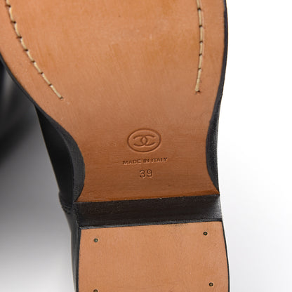 Chanel Calfskin Logo Riding Boots 39 Black 6 of 8