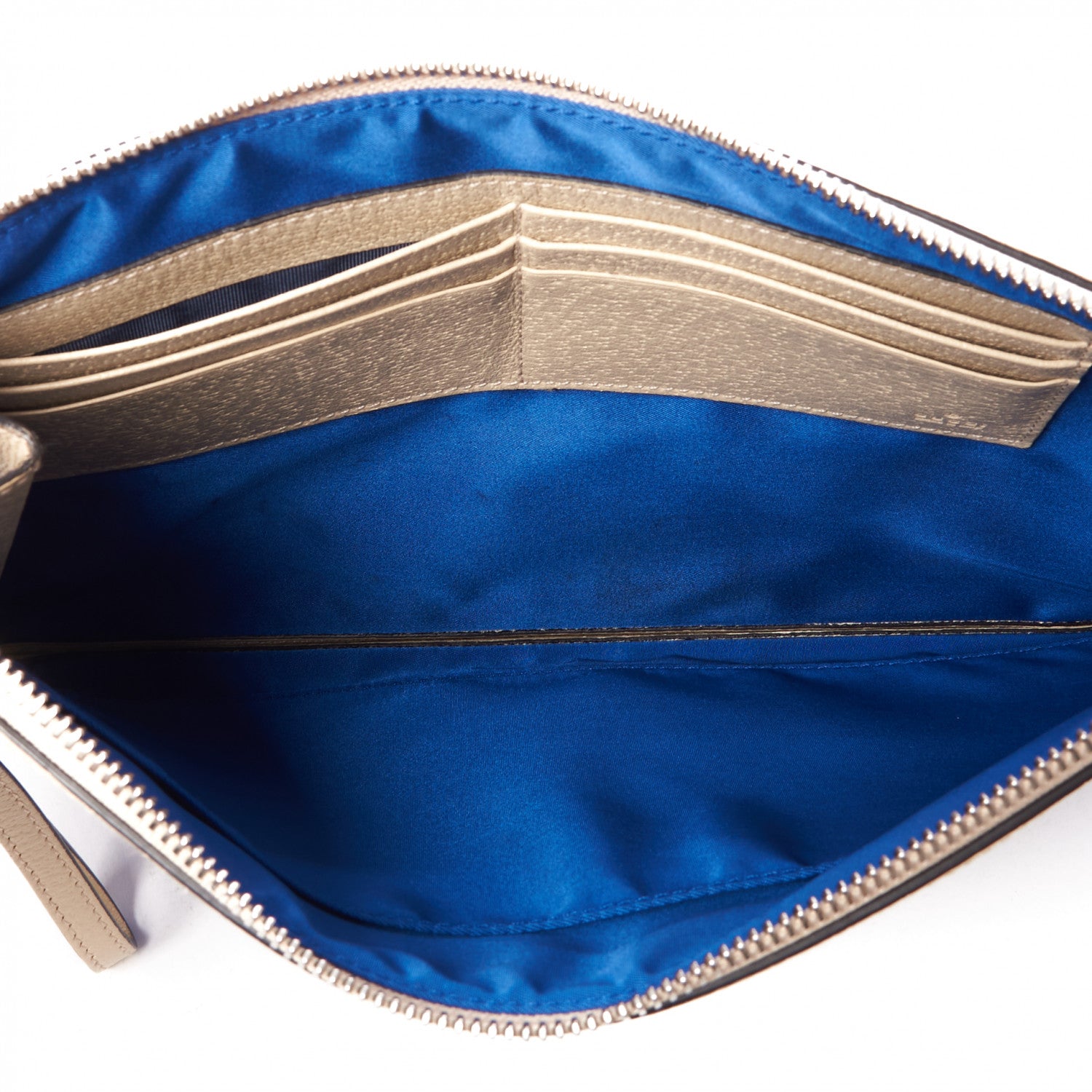 Gucci Econyl Nylon Monogram Off The Grid Zip Pouch Orient Blue New Plaster 6 of 7