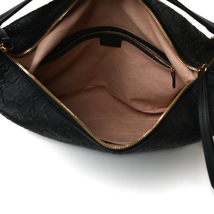 Gucci Guccissima Signature Large Linea A Hobo Black 9 of 13