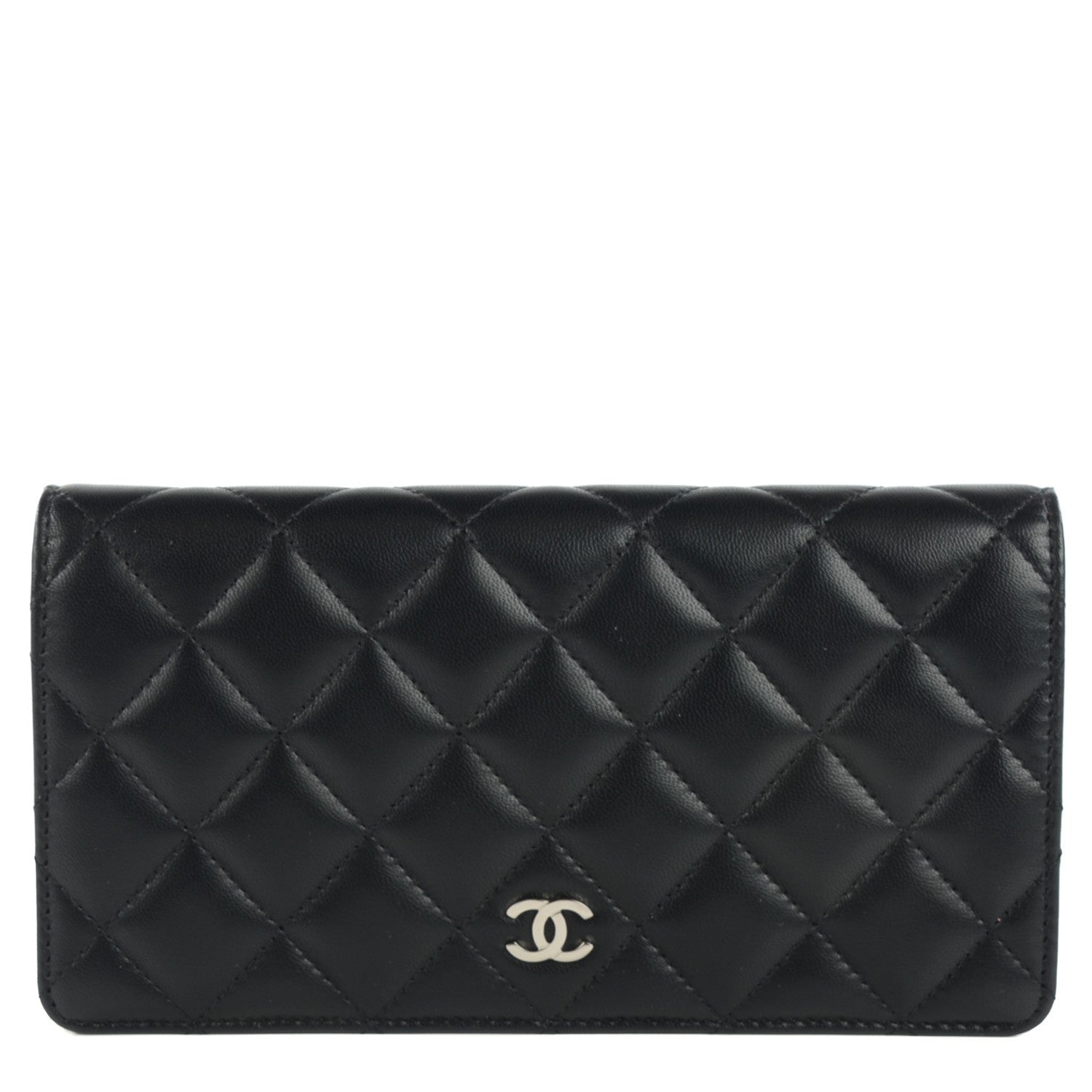 Chanel Lambskin Quilted Yen Wallet Black 1 of 8