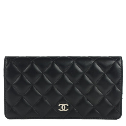Chanel Lambskin Quilted Yen Wallet Black 1 of 8
