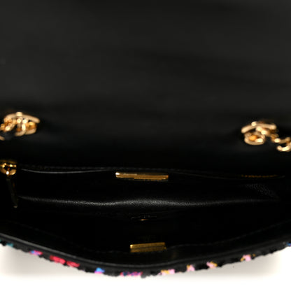 Chanel Sequin Logo CC Small Single Flap Black Multicolor 5 of 11