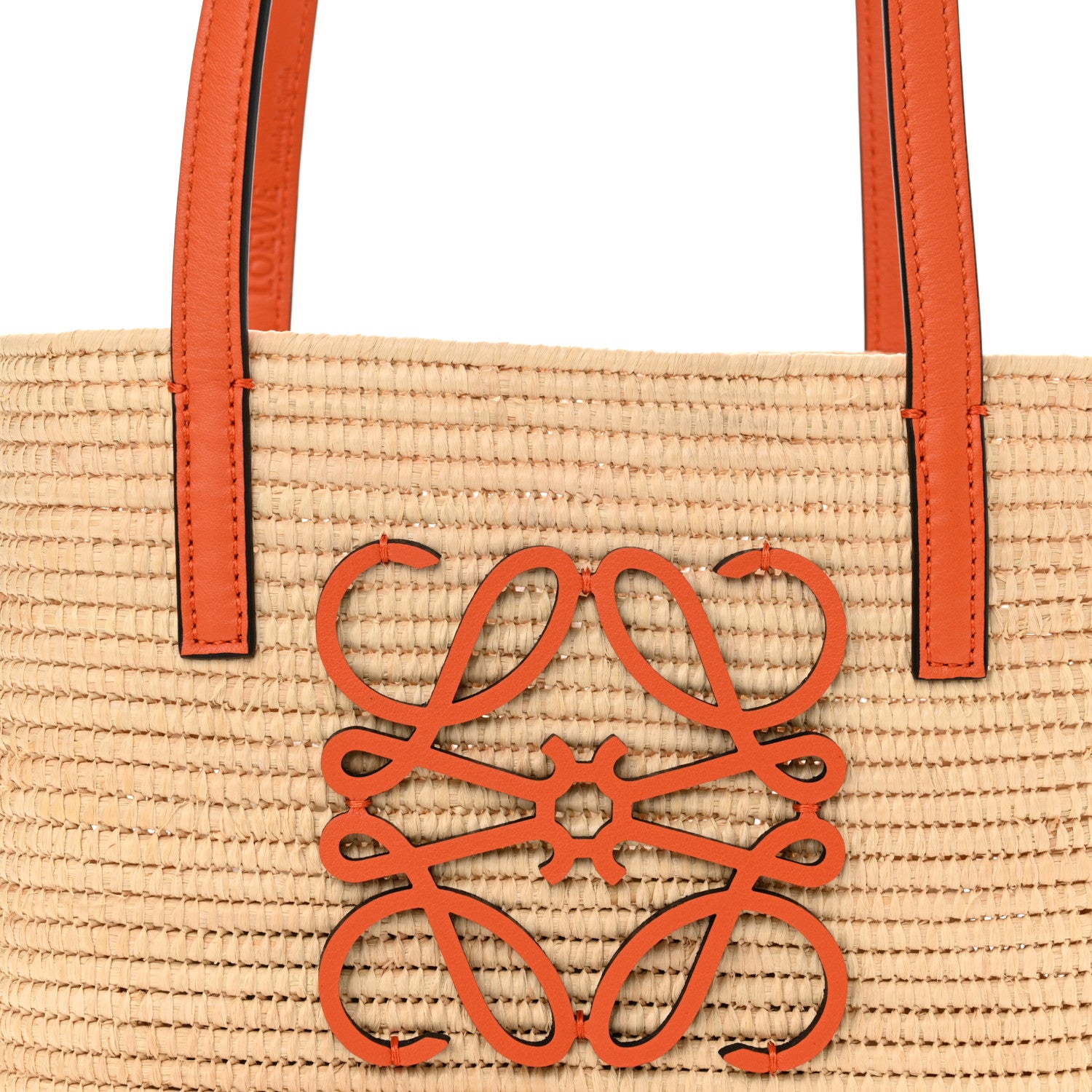 Loewe Raffia Square Mini Anagram Basket Tote Bag Natural 8 of 10