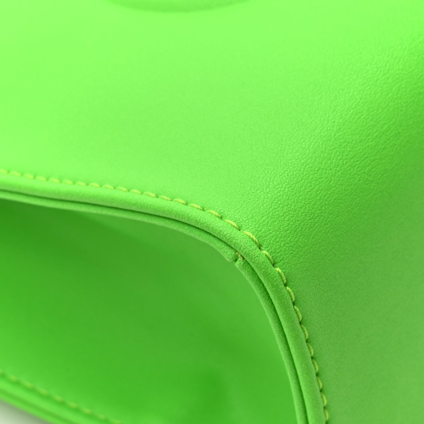 Vegan Leather Small Shopping Bag Highlighter Green