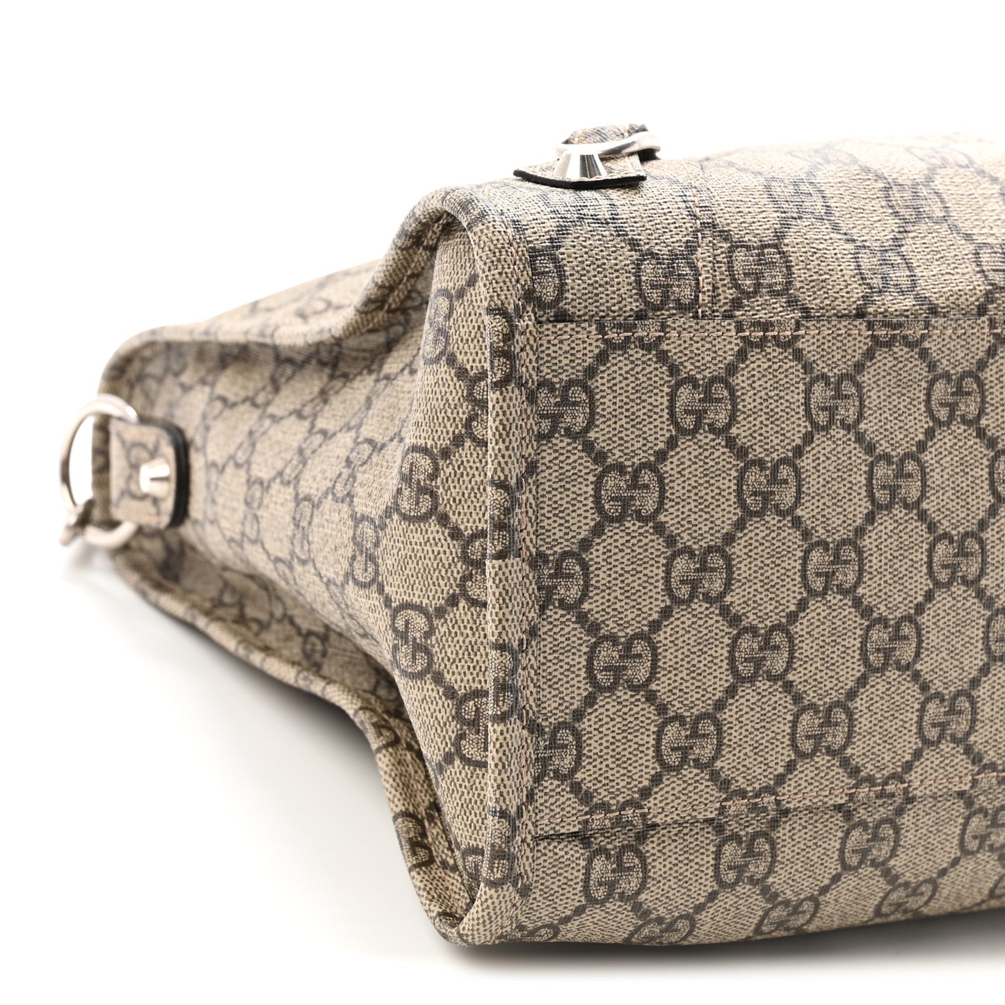 X GUCCI GG Supreme Monogram Neo Classic Silver Hardware City Beige Ebony